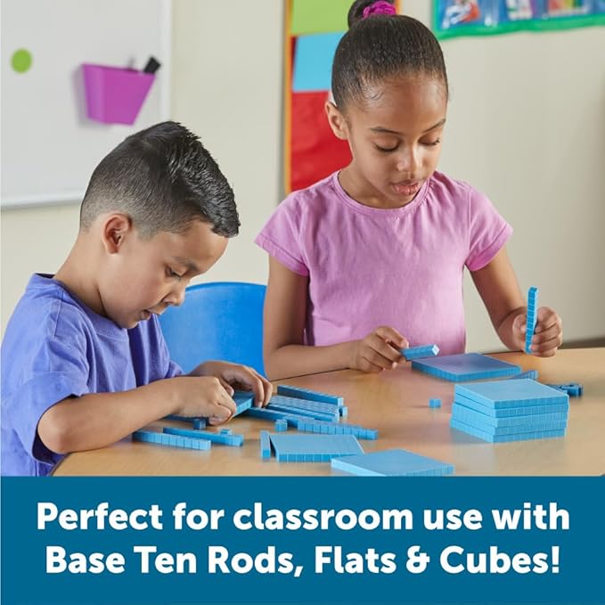 Learning Resources Plastic Base Ten Rods, Early Math, Counting Toys, Homeschool Supplies Set of 50, Ages 6+