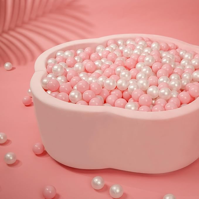 Ball Pit Balls Pack of 100 200 500 - Star and Round Set BPA Free Phthalate Free Non-Toxic Crush Proof Play Balls Soft Plastic Balls for Toddlers Baby Kids Birthday Pool Tent Party