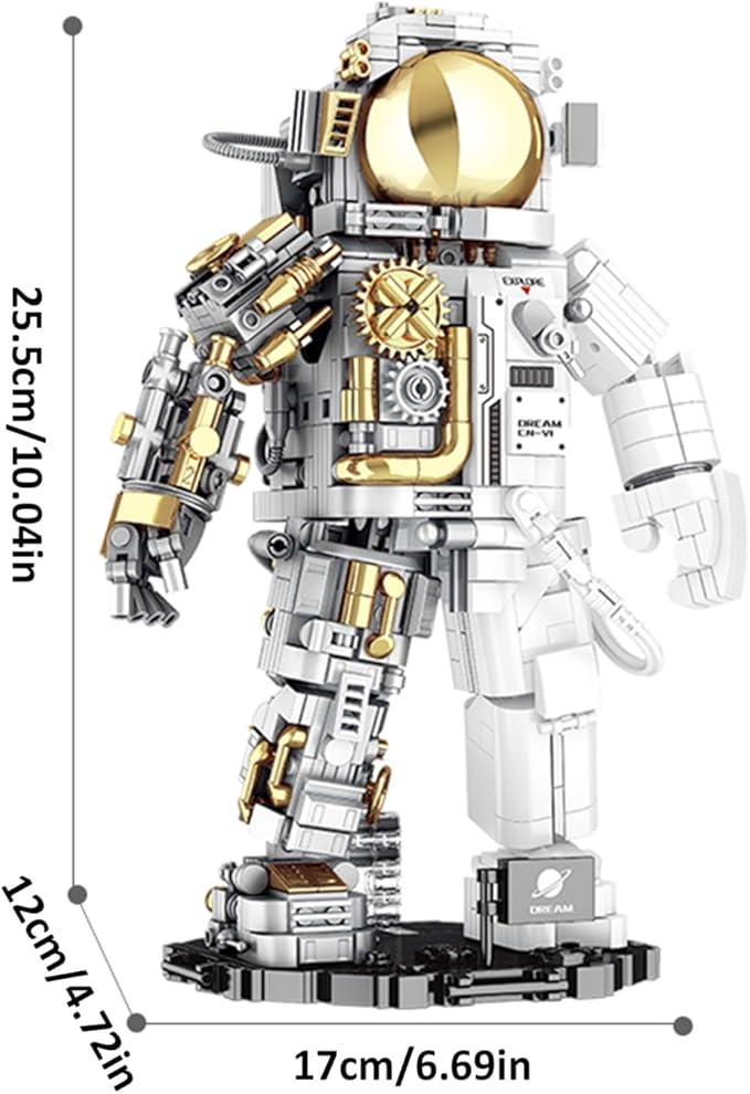 GoolRC Space Astronaut Building Block Set, 1078 Pcs Half Mechanical Astronaut Building Kit with Display Stand, Educational STEM Spaceman Building Kits Gifts for Teen