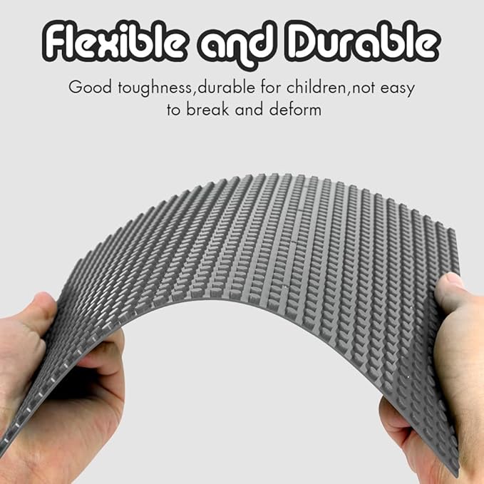 Lekebaby 2 Pack Classic Baseplates Building Base for Building Bricks, 10" x 10" Building Boards - 100% Compatible with Major Brands, Grey