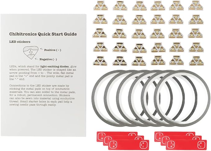 Chibitronics Classroom Pack of 90 White LED Stickers - Full Stem/Steam kit - for Educators in The Classroom - Paper Circuits - Peel and Stick Circuits