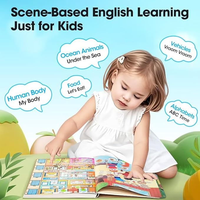 My First English Words Sound Book – 470+ Words, Audio Books for Kids Leap Frog 100 Book English Learning Talking Interactive Toddlers Early Educational Electronic Musical Toy(Two-Book Set)