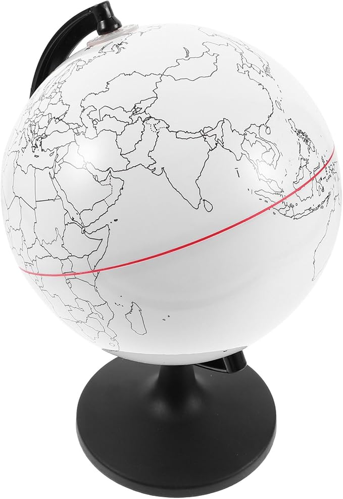 Operitacx Blank Geographic Globes with Stand, Paintable World Map Globes for Geographical Teacher Classroom Desktop Decor