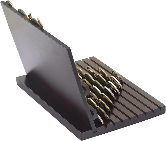 PiaoHao Challenge Coin Display Stand Military Coin Holder Wooden Rack Holds 80 Coins