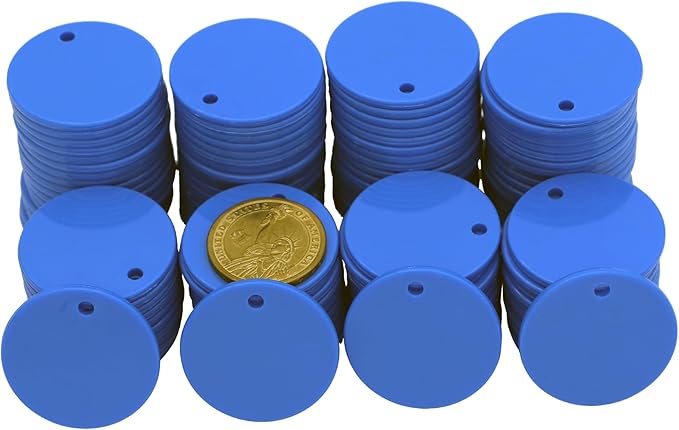 35MM with Holes, 120 Pieces per Box of Plastic Poker Chips - Perfect for Bar Activities, Teaching Games, and Customizable Accessories with Text.