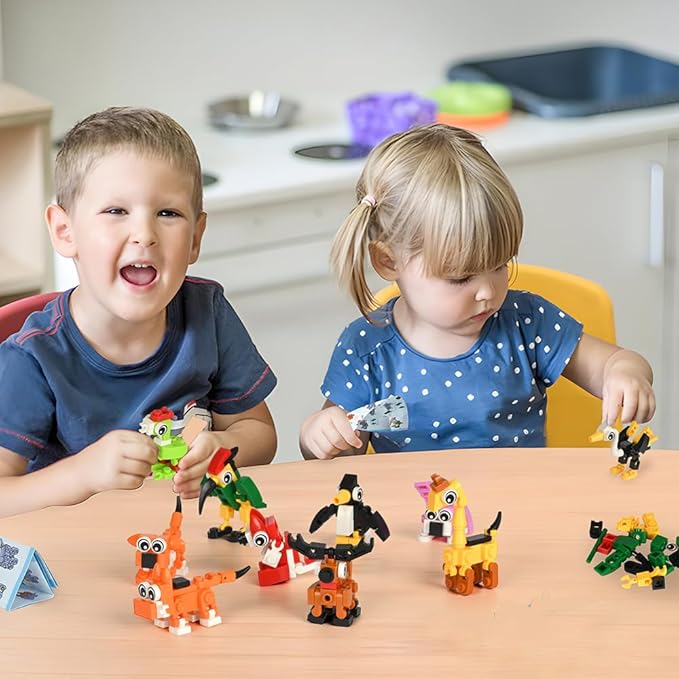30 Packs Building Blocks Party Favors for Kids, Mini Animals Building Block Sets for Classroom Prizes Birthday Goodie Bag Fillers Valentines Easter Gifts for Kids Boys Girls 4+ Year