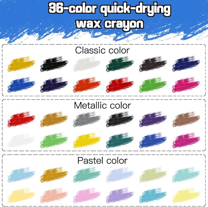 36 Colors Tempera Paint Sticks Set, Quick-Drying & Washable, Non-Toxic Art Supplies for Kids, Artists, Classroom, Mess-Free Crafting on Paper, Wood, Glass