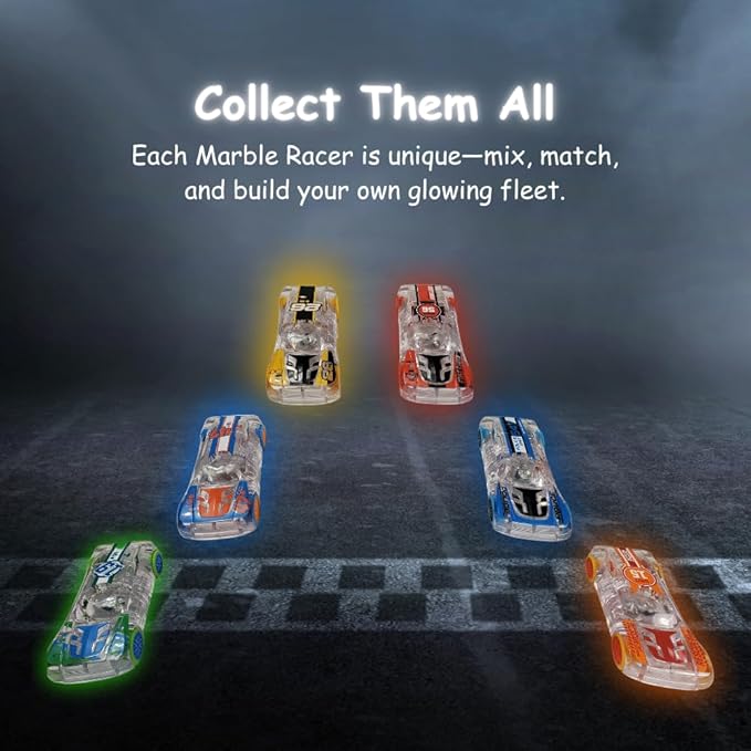 LED Light Up Pull Back Blue Race Car, Toy Vehicle for Kids 3 and Up