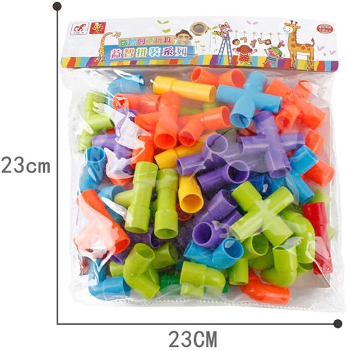 STEM Building Blocks Toy, Plastic Tube Locks Construction Building Blocks Set Educational Tube Learning Toy for Boys Girls