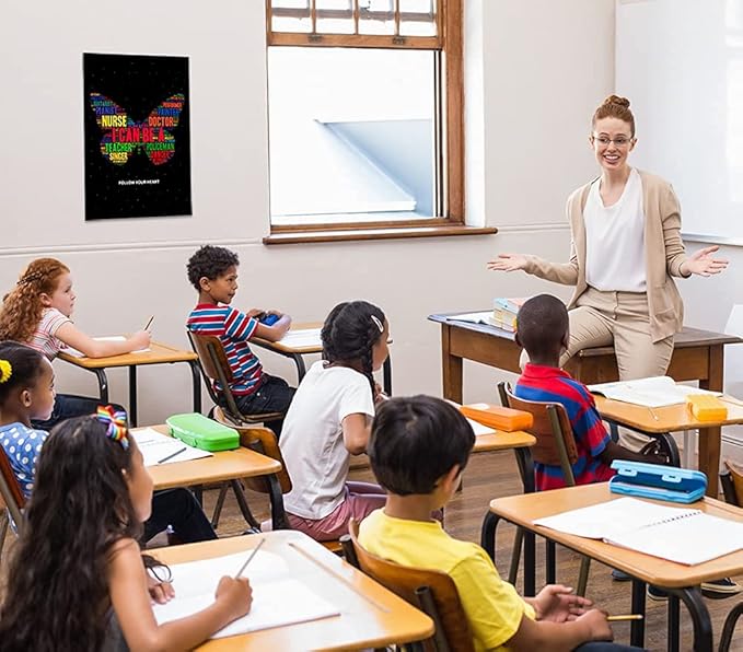 FLYAB Inspirational Classroom Posters - Motivation Career Options Positive Posters for Middle School Elementary Classroom Bulletin Board Decorations Poster Teacher Supplies