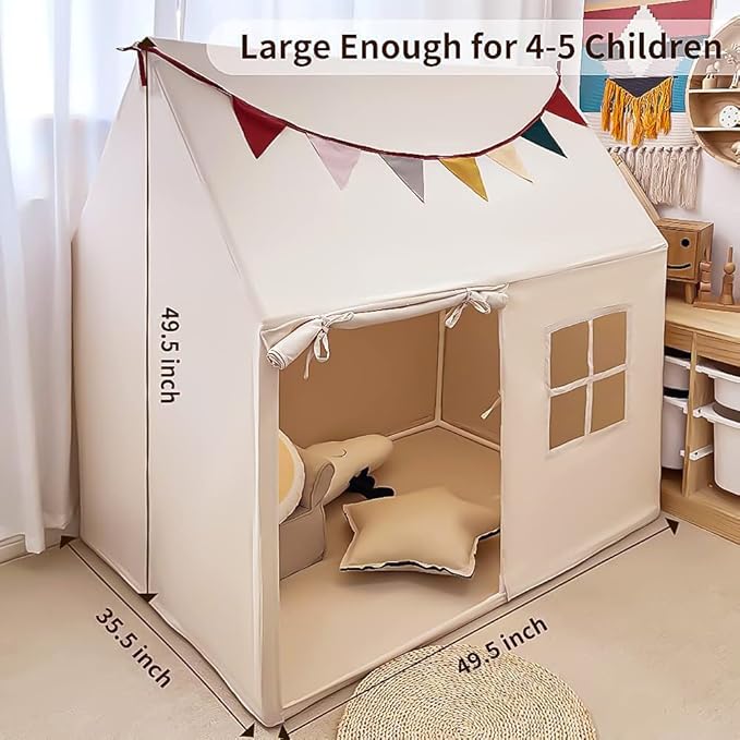 Kids Tent Indoor Playhouse, Kids Play Tent Large Kid Playhouse Toys Toddler Tent Play House with Pennant Banners