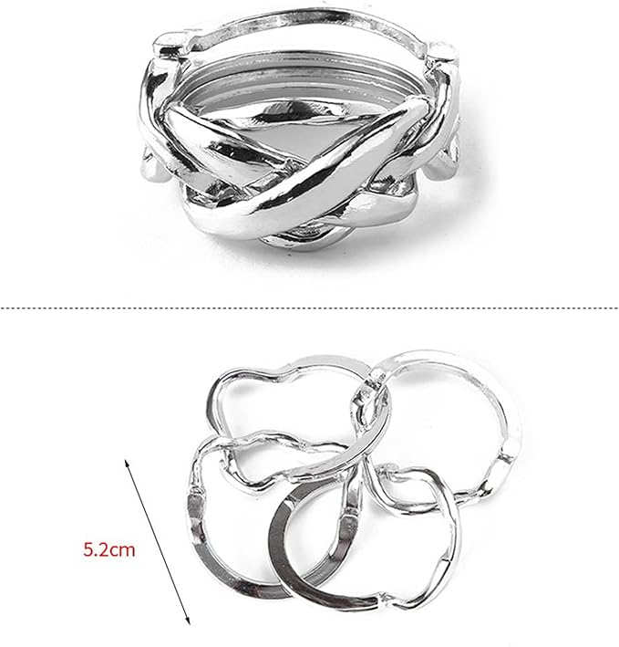 RoseFlower 15 pcs IQ Test Puzzle Metal Wire Puzzles Mind Game Educational Toys High Difficulty Brain Teaser Puzzle Toy for Kids and Adults - Explore Creativity and Problem Solving. Gift Desk Puzzles