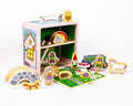 Suitcase Playset(Fairy House) by Jack Rabbit Creations-17 Piece Set-Portable Play Toys-Includes Fairies,Animals ,Gnome Bridge and Car-Made of Eco-Friendly Bamboo- Ages 3+ Years