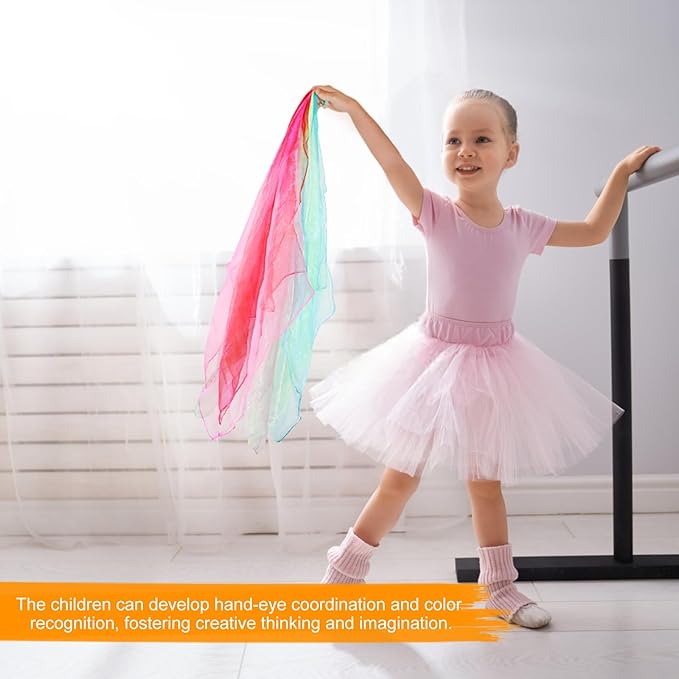 24 Or 48 Pcs Juggling Scarves for Kids Play, 12 Colors Play Silks for Kids, Silk Square Play Scarves for Toddlers