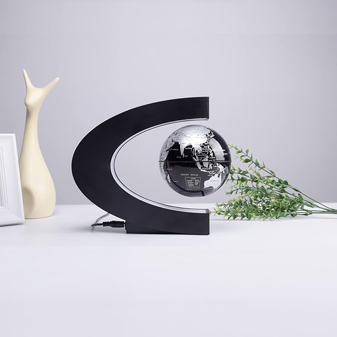 Magnetic Levitation Floating Globe with LED Light Anti Gravity Levitating World Map Office Home Bedroom Desk Gadget Decor Unique Birthday Gift for Men Kids Husband Boss
