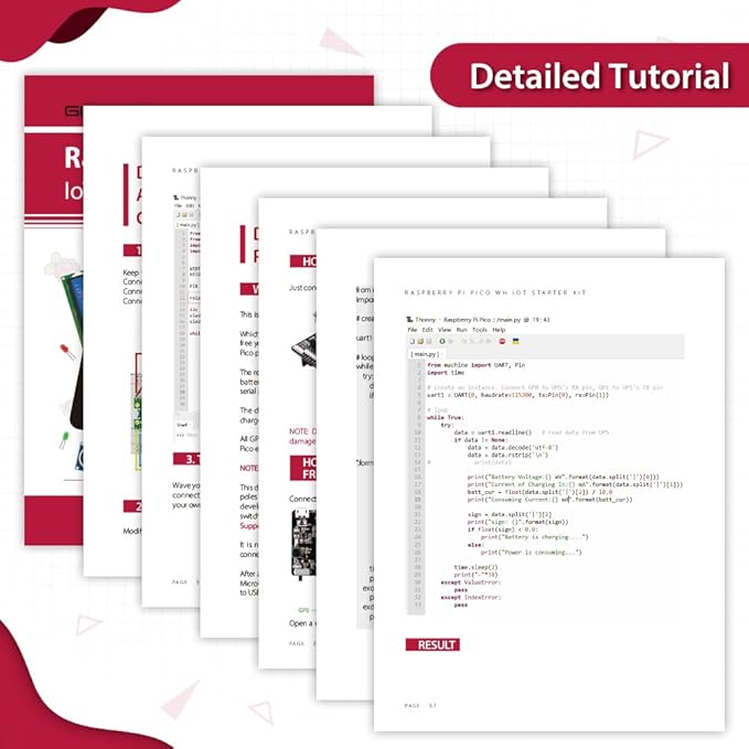 GeeekPi Ultimate Kit for Raspberry Pi Pico W with Headers, Detailed Tutorials, Project Examples, Various Items for MicroPython Programming