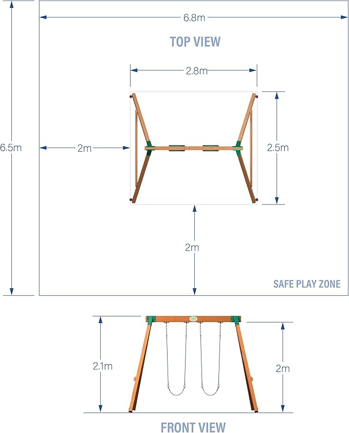 Backyard Discovery Durango Cedar Wood Swing Set Kit with Classic A-Frame, Two Belt Swings, Pinch-Free Ropes, Easy Assembly, Heavy-Duty, Lumber and Hardware Included, Outdoor Playset, Ages 3-10