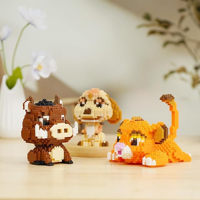 Lion, Warthog, Meerkat Mini Building Blocks Sets, Not Compatible with Lego Animals, 1856 PCS Micro Mini Building Toy Bricks for Adults, Party Favors for Kids Boys Girls 14+