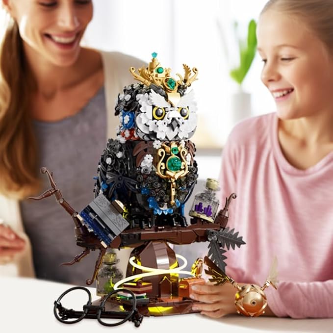Ideas Magic Owl Flower Animal Building Set, MOC Collectible Bird Model, Compatible with Lego for Adults, Creative Gifts for Adults or Teens Kids 8+ (1288 Pcs)