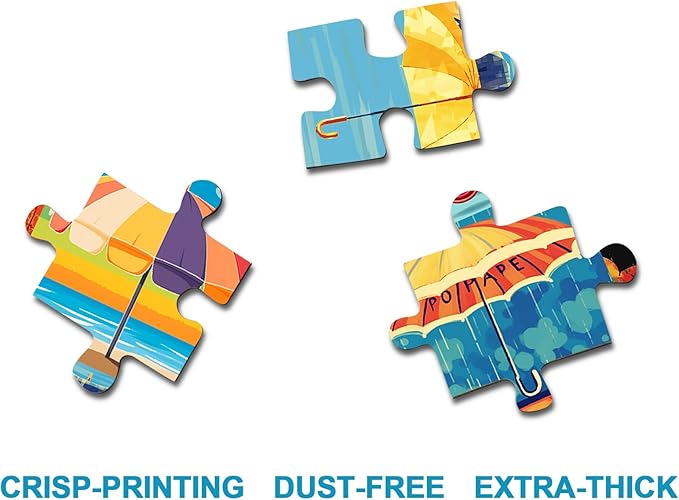 Colorful Umbrella Puzzles 1000 Piece for Adults, Art Jigsaw Puzzles Painting Puzzle 1000 Piece for Adults, Collage Funny Rainbow Puzzles As Home Decor
