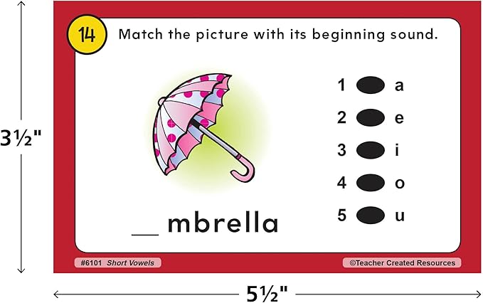 Teacher Created Resources Power Pen Learning Cards: Short Vowels (TCR6101)