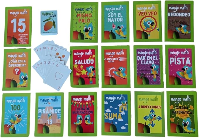 MANGO Math - 15 Pack Math Games - Addition Subtraction Place Value Cards -S