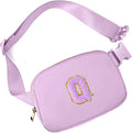Gitus Gifts for 8 9 10 11 12 Year Old Girls Belt Bag Fanny Pack Crossbody Bags with Initial Letter Patch Cute Stuff Birthday Gifts for Teen Girls Women Personalized Trend Stuff (Lavender-Q)