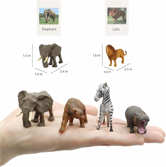 36 Small Animal Figurines Learning & Education Toys, Plastic Realistic Dinosaur Zoo Jungle Safari Sea Ocean Animal Figures, Preschool Learning Activities Matching Game Science Toys