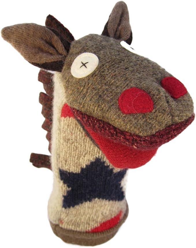 Cate and Levi - Hand Puppet - Premium Reclaimed Wool - Handmade in Canada - Machine Washable (Horse)