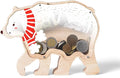 Wooden Christmas Piggy Bank for Kids, Adorable Bear Piggy Bank with Acrylic Panels, Unbreakable Toddler Money Box for Boys Girls, Cute Christmas Saving Coin Jar for Birthday, Decor