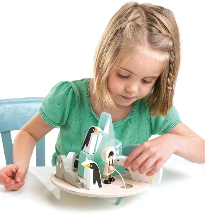 Tender Leaf Toys - Balancing Polar Circle - 9 Piece Wooden Stacking and Balancing Toy & Educational Game - STEM Toy - Early Learning to Develop Strategic Thinking and Fine Motor Skills - Age 3+