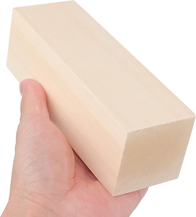 ZOENHOU 10 PCS Basswood Carving Blocks, 6" x 2" x 2" Premium Unfinished Carving Wood Whittling Blocks, Wood Blocks for Crafting Whittling Carving Hobby Block