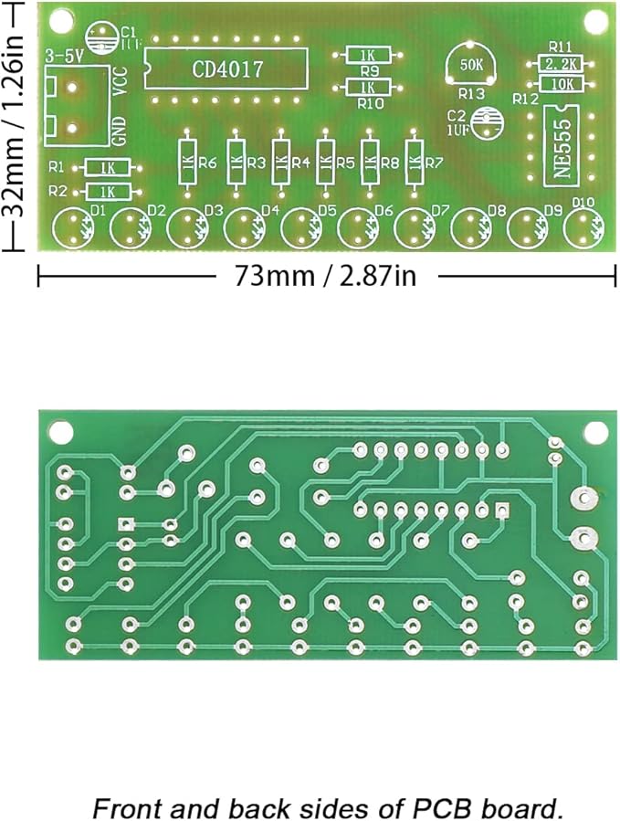 Soldering Practice Kit DIY Plug - in Flowing Water Light Soldering Kit - with CD4017 and NJ5655 - Ideal for Beginners & STEM Education