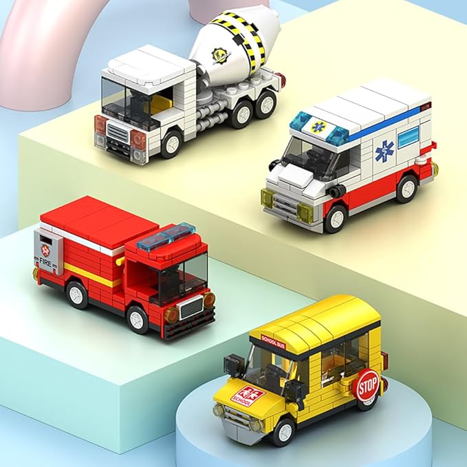 8‑Pack Vehicle Building Blocks, Party Favors for Kids, Individually Packaged Blind Boxes, Prizes for Kids Classroom, Perfect for Christmas Birthday Gifts for Boys