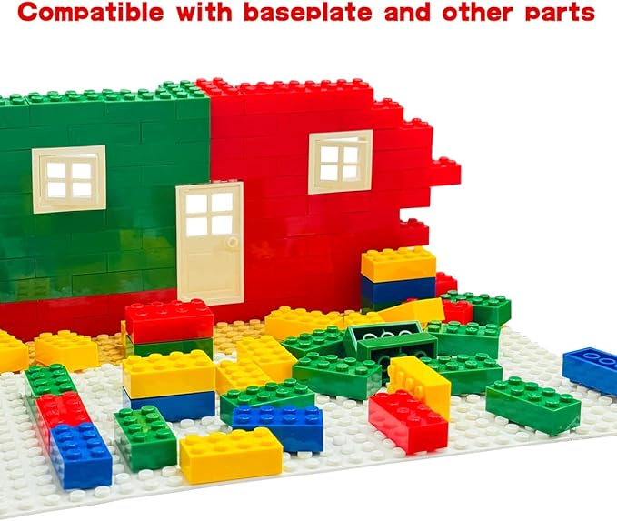 120Pieces Classic Building Bricks Blocks Toy Set 2x4 MOC Building Basic Bricks Parts and Pieces Compatible with Major Brands Construction Toys for Kids 6 yr+ (Red, Yellow, Blue, Green)