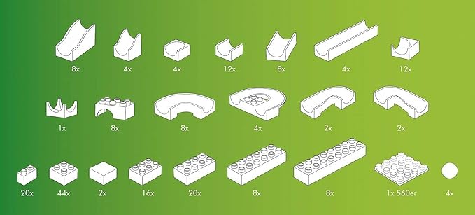 Hubelino Marble Run - 200-Piece Big Building Box - The Original! Made in Germany! - Certified and Award-Winning Marble Run - 100% Duplo Compatible