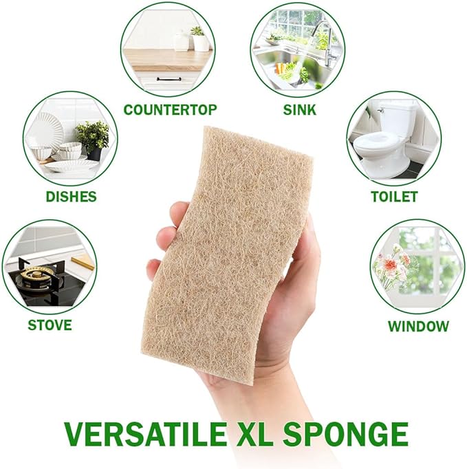 AIDEA XL Sponges Kitchen, 12Count, Non-Scratch for Dish Sponges, Large Natural Sponge for Non Stick Cookware, Cellulose Cleaning Sponge for Dishes, Bathroom, Household