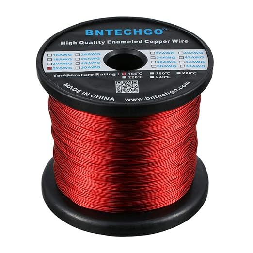 BNTECHGO 22 AWG Magnet Wire - Enameled Copper Wire - Enameled Magnet Winding Wire - 3.0 lb - 0.0256" Diameter 1 Spool Coil Red Temperature Rating 155℃ Widely Used for Transformers Inductors