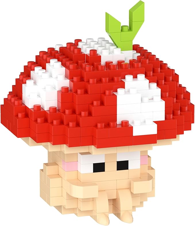 Hide Mushroom Mini Cute Mushroom Animals Building Toy Set Adorable Plant Blocks for Creative Play Bonsai Botanical Collection