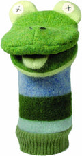 Cate & Levi - Hand Puppet - Premium Reclaimed Wool - Handmade in Canada - Machine Washable (Frog)