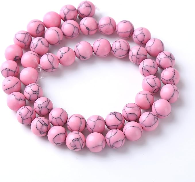 10MM 38PCS Pink Turquoise Spacer Loose Beads for Jewelry Making DIY Bracelet Necklace