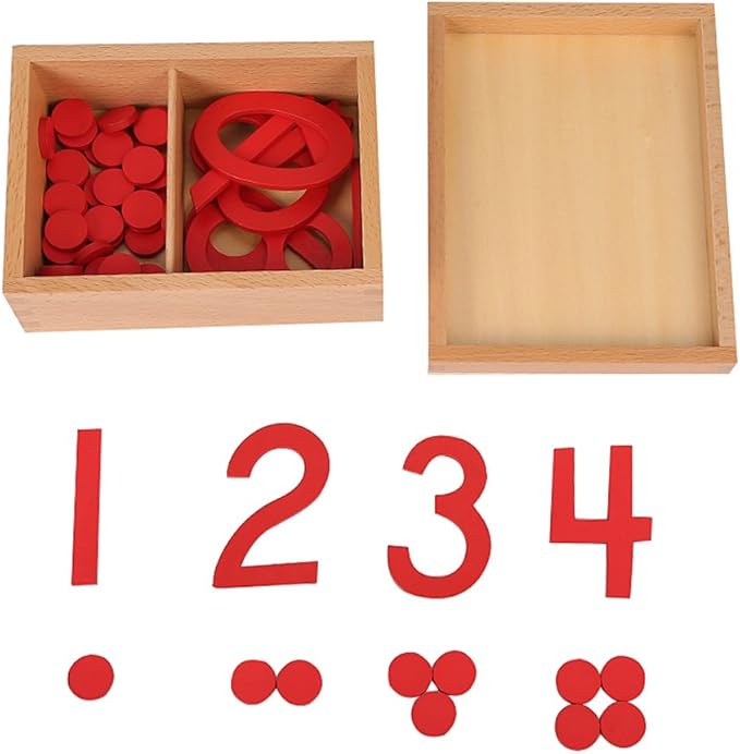 Montessori Math Materials Numeral and Counters Preschool Early Learning Toys for Kids