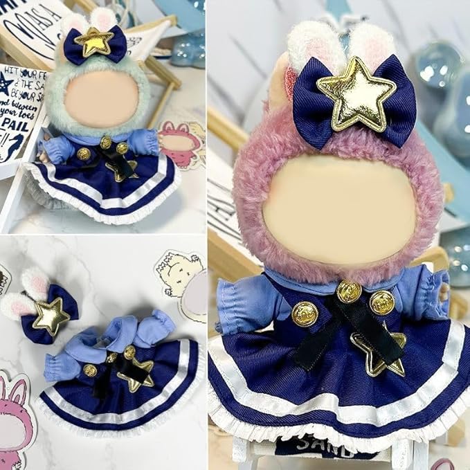 17cm Doll Clothes Set & Outfit - Cuddly Fashion Dresses with Accessories, Luxury Chic Doll Clothing & Plush Pullover Hoodie Doll Clothing DIY ,Just Clothes