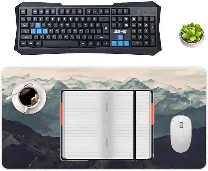 Mountain Fog Mouse Pad Large Extended Computer Full Desk Pad 23.6x11.8 inch Computer Mouse Mat Keyboard for Home Office Gaming