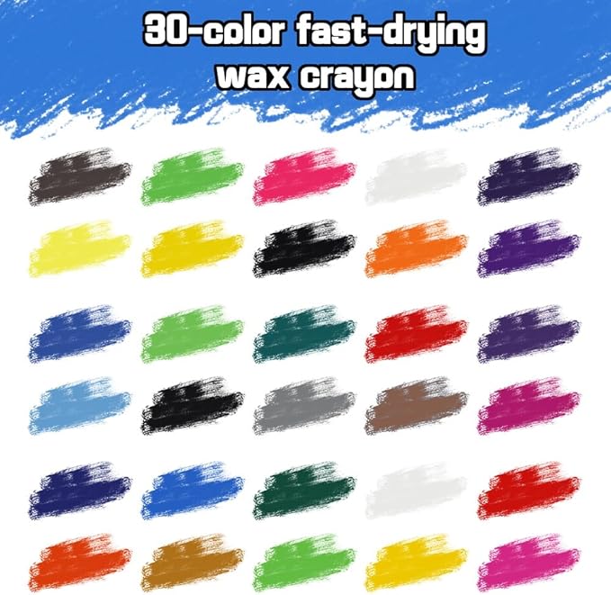30 Colors Solid Tempera Paint Sticks, Washable Paint Sticks for Kids, Quick Drying,Non-toxic,Idel for Kids and Students