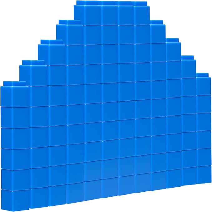 100 Pcs Blue Linking Cubes for Math Counting Cubes Manipulatives Plastic Counting Block Manipulative Classroom Learning Supplies for Educational Preschool Activities Boy Girl (Blue)