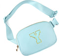 Gitus Gifts for 8 9 10 11 12 Year Old Girls Belt Bag Fanny Pack Crossbody Bags with Initial Letter Patch Cute Stuff Birthday Gifts for Teen Girls Women Personalized Trend Stuff (Icing Blue-Y)