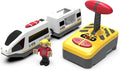 Z MAYABBO Wooden Train Set Accessories Battery Operated Locomotive Trains, Remote Control Train Vehicles for Wood Tracks, Powerful Engine Trains Cars Fits All Major Brands of Railway System