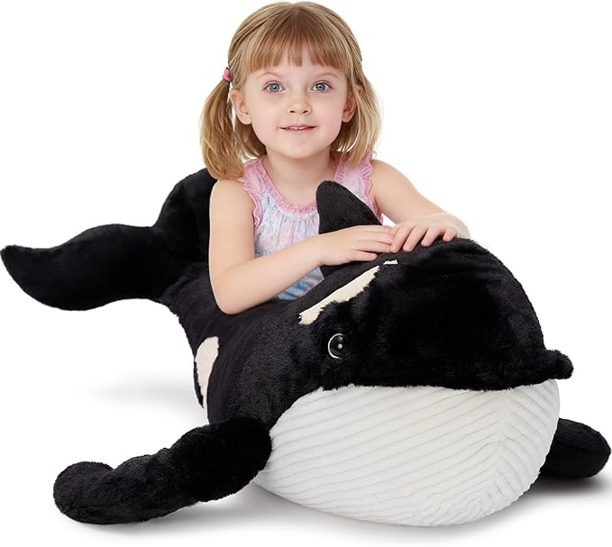 MorisMos 31.5Inch Orca Stuffed Animal, Soft Killer Whale Shark Plush Toy Orca Whale Plush Sea Animal Fish Doll for Kid