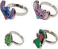 LUV HER Kids Jewelry: 4-Piece Adjustable Rings for Girls, Ring Sets with metal charm Fashion Girls Jewelry Ages 4+